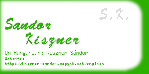 sandor kiszner business card